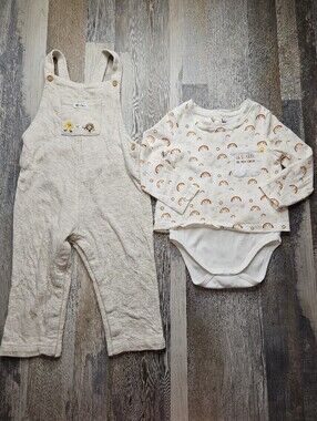Sergent Major 24 Months Rainbow Cloud Pattern Onesie + Overalls